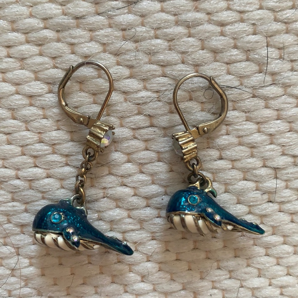 Betsey Johnson Whale earrings